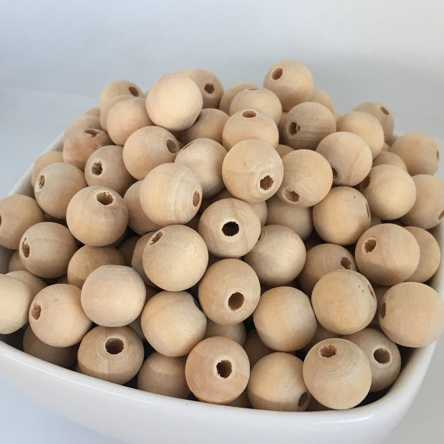 Natural Unpainted Wood Beads 12mm Round Unfinished Wooden Craft Bead 50 Pieces