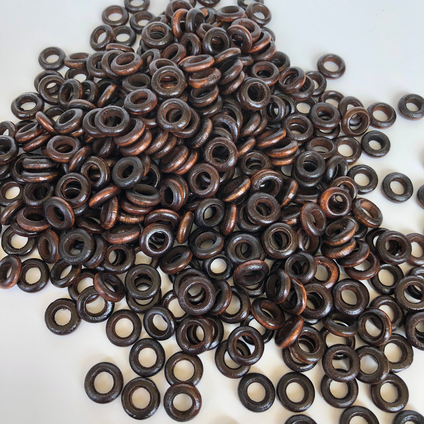 50pcs Round Dark Brown Wooden Ring Link Circle 12mm Donut Wood Bead