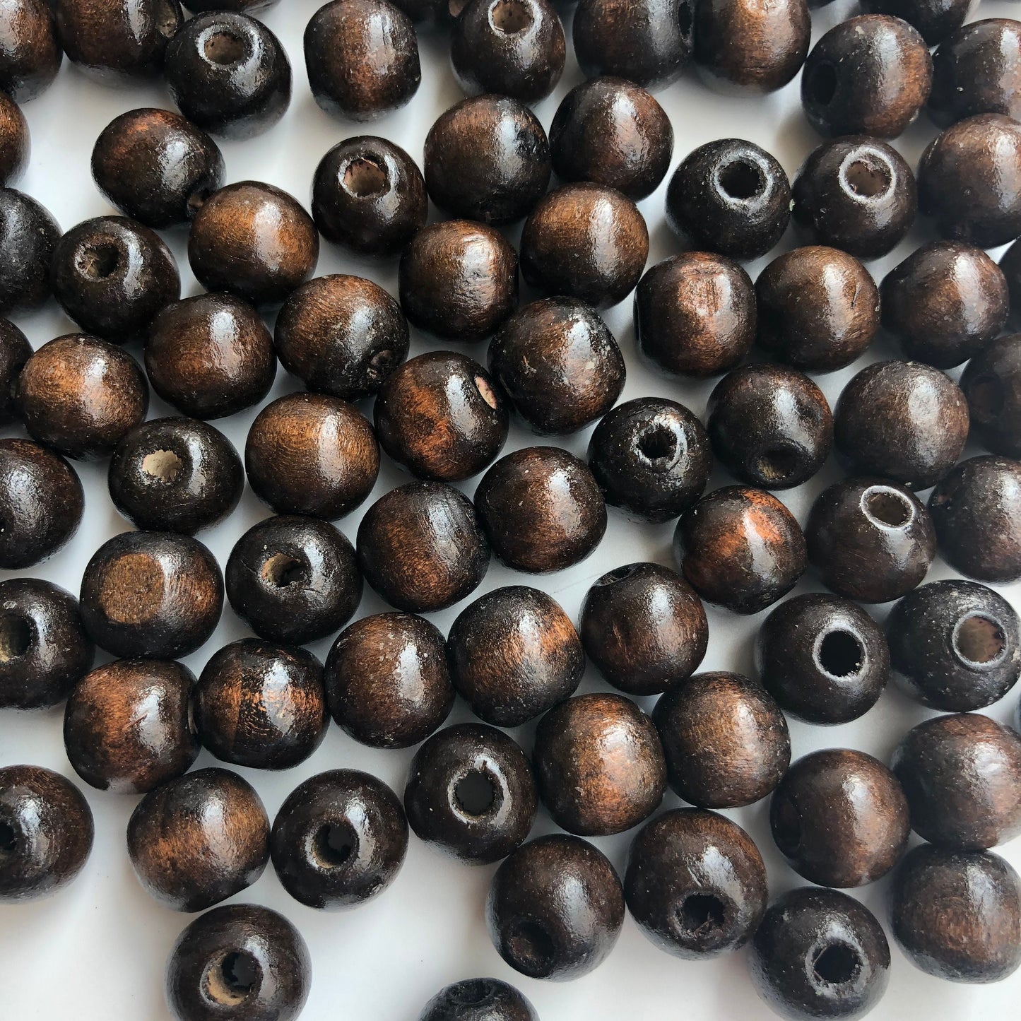 Dark Brown Wood Beads 14mm Round Wooden DIY Craft Bead 25 Pieces