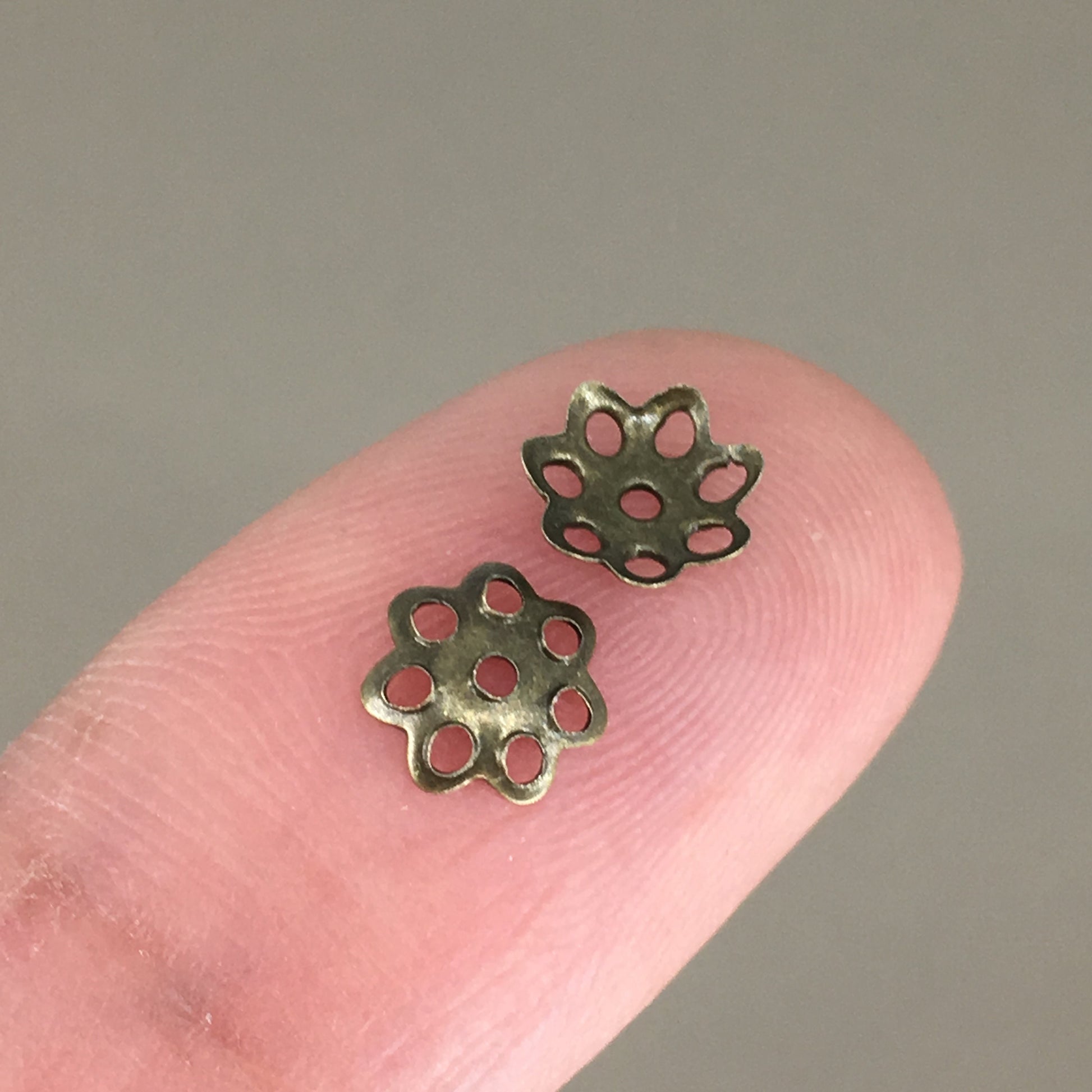 Bronze Filigree Iron Bead Caps