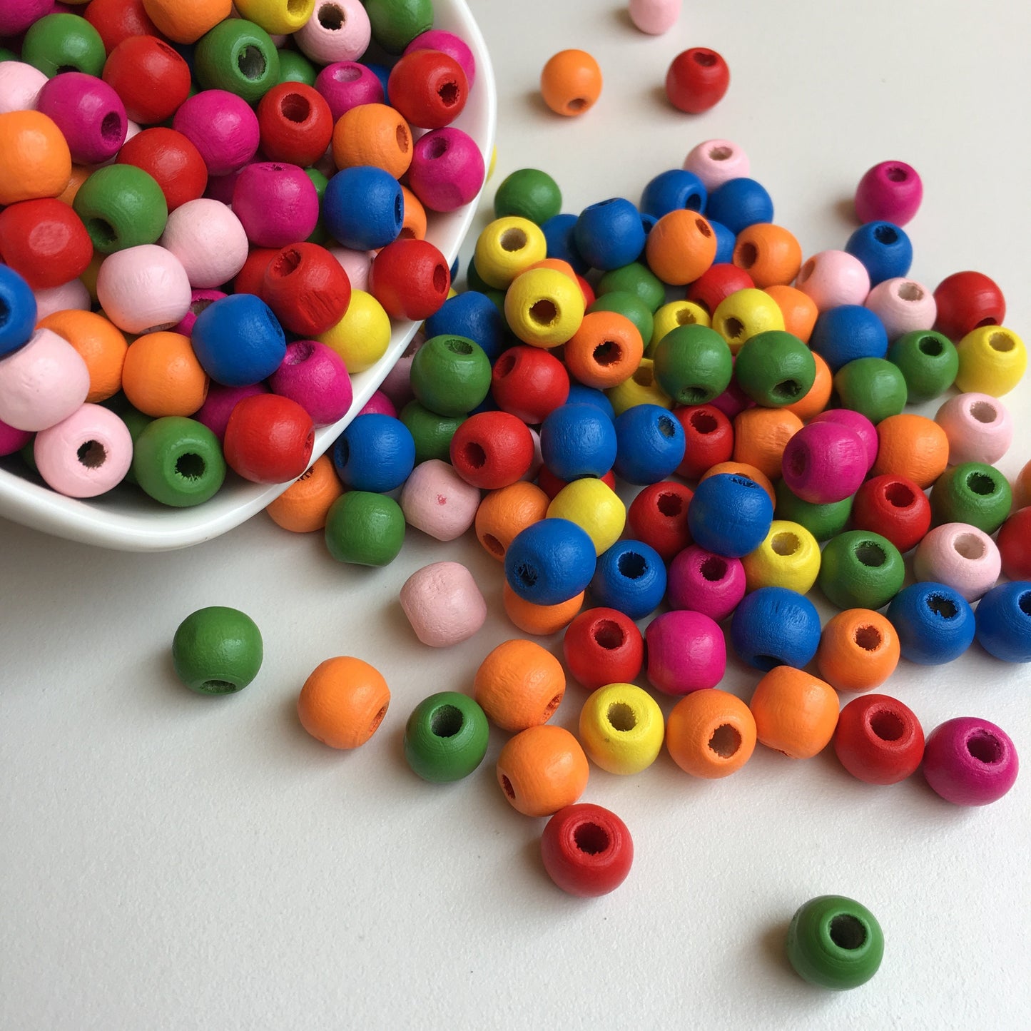 Mixed Colour Wood Beads 10mm Matte Round Wooden Craft Bead 100 Pieces