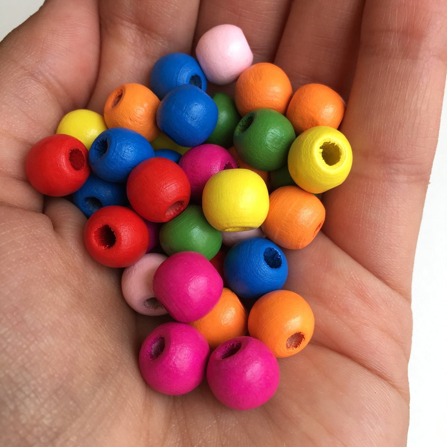 Mixed Colour Wood Beads 10mm Matte Round Wooden Craft Bead 100 Pieces