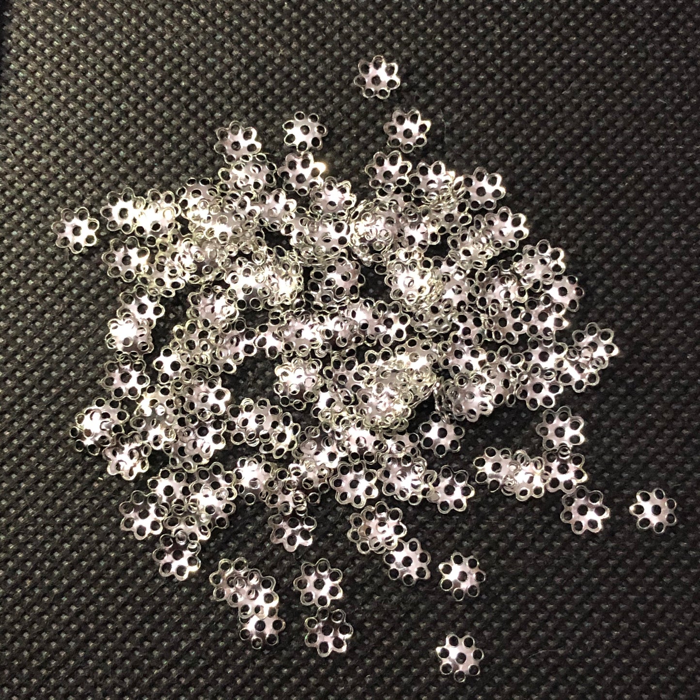 Silver Filigree Bead Caps 6x1mm Iron Flower Bead End Jewellery Makin Findings 150 Pieces