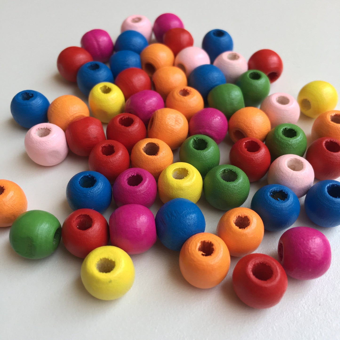 Mixed Colour Wood Beads 10mm Matte Round Wooden Craft Bead 100 Pieces