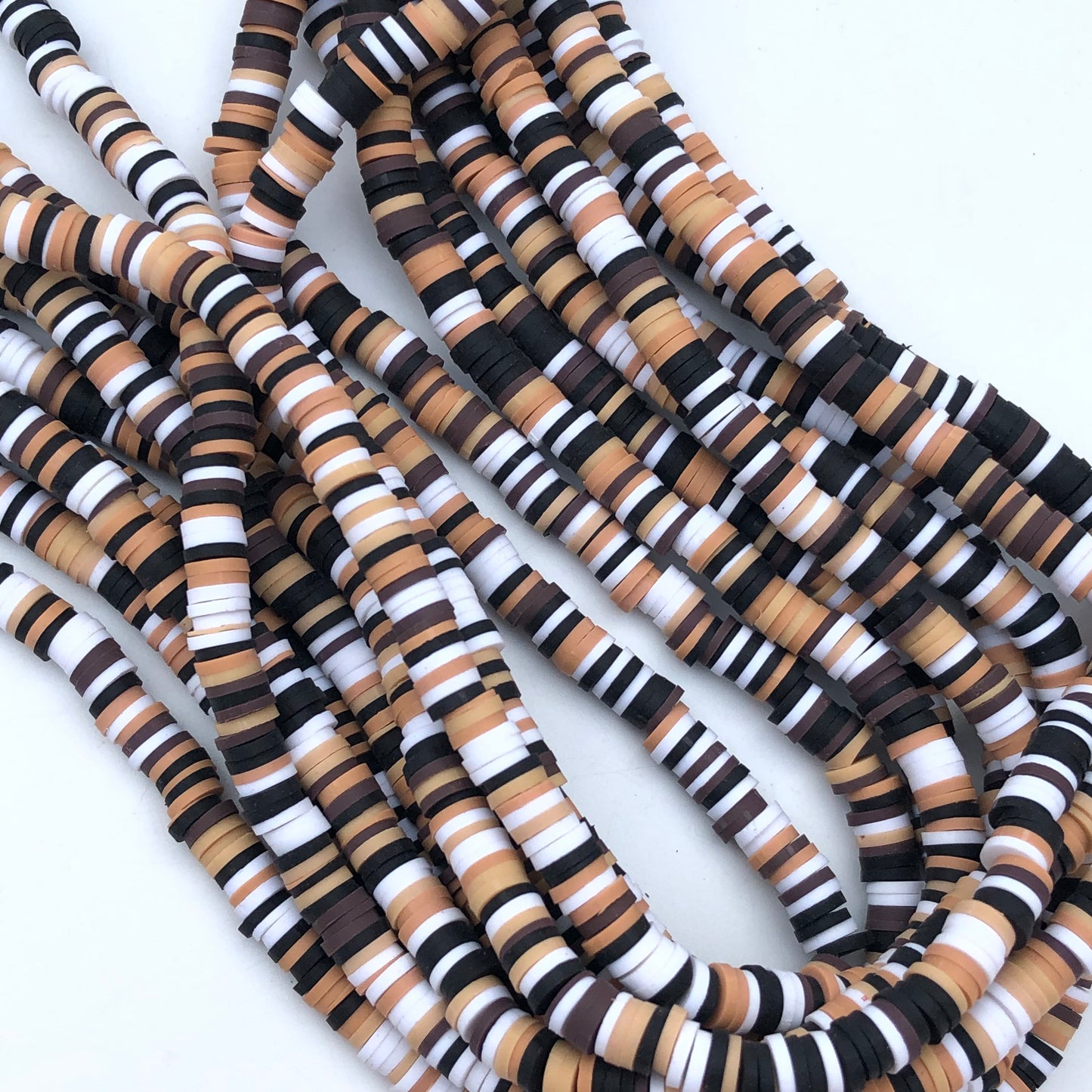 Mixed Brown Polymer Clay Disc Beads 330pcs Strand Katsuki Bead 6mm