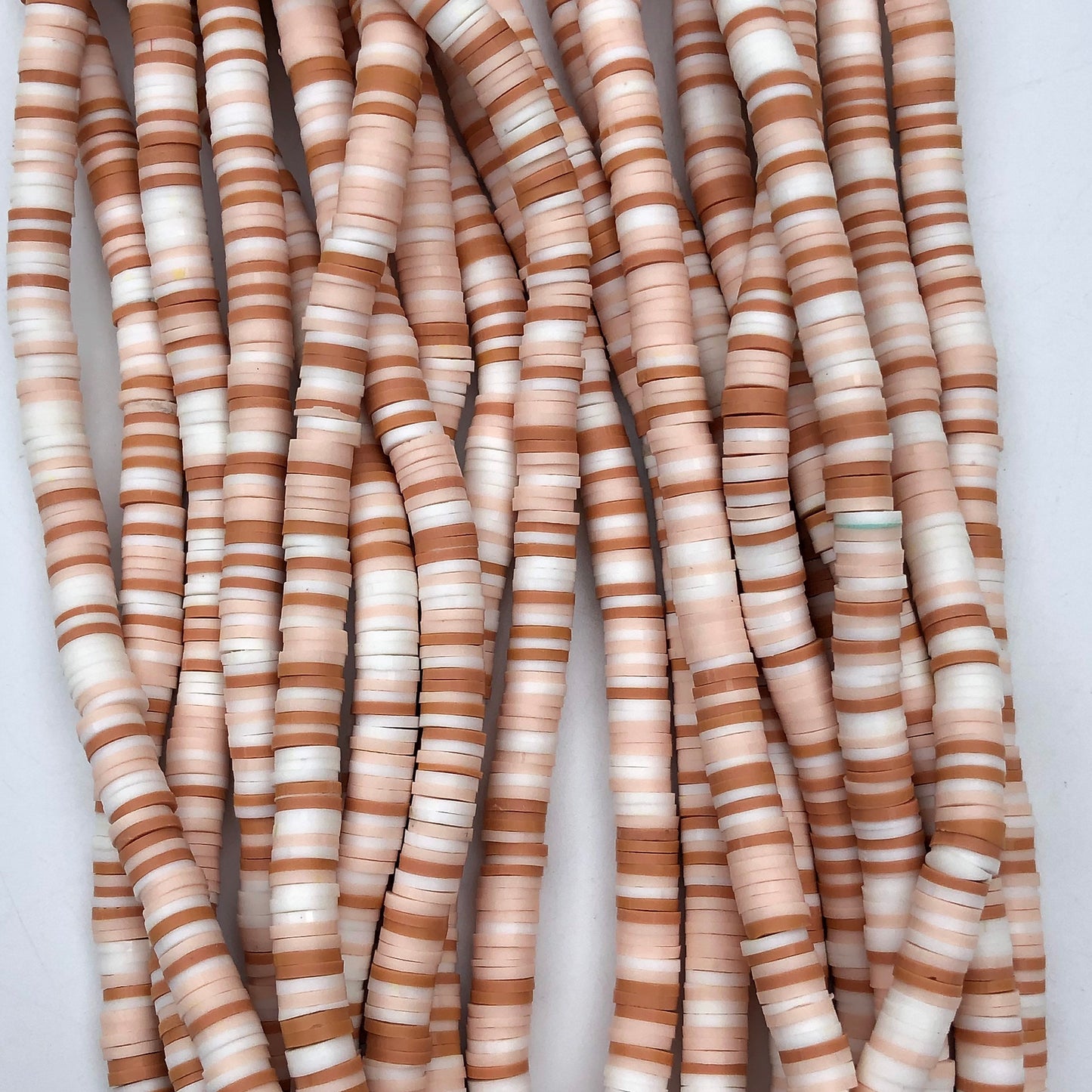 Beige and Brown Polymer Clay Disc Beads 330pcs Strand Mixed Katsuki Bead 6mm