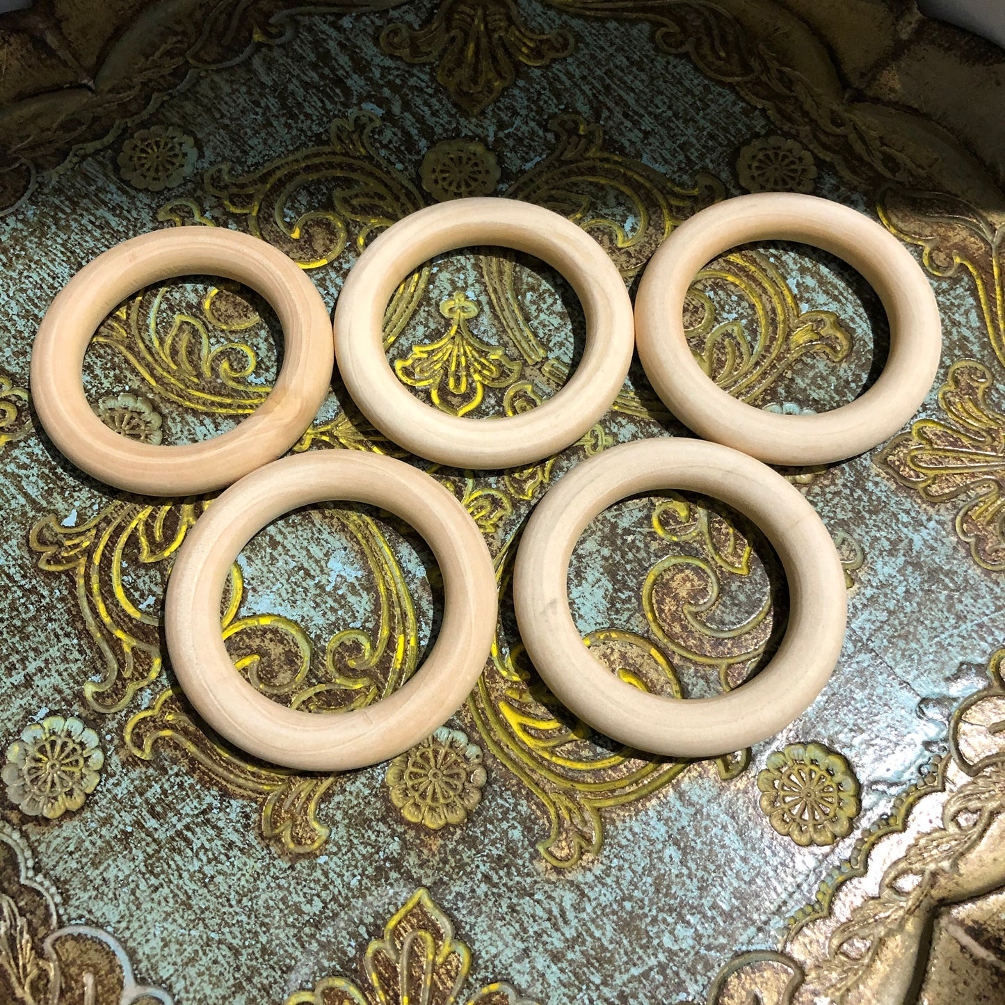 5pcs Round Natural Macrame Wood Ring Unfinished Circle 65mm Unpainted Wooden Donut