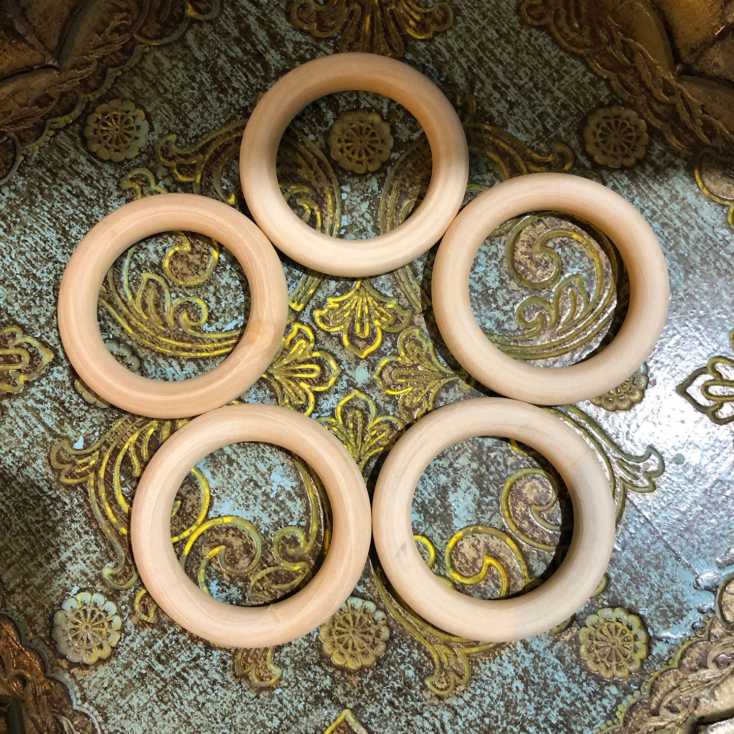 5pcs Round Natural Macrame Wood Ring Unfinished Circle 65mm Unpainted Wooden Donut