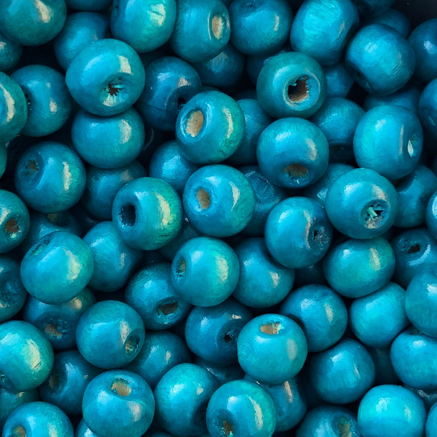 Turquoise Blue Wood Bead 8.5mm Round Wooden Craft Bead 150 Pieces