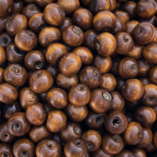 Honey Brown Wood Beads 8.5mm Round Wooden Craft Bead 150 Pieces