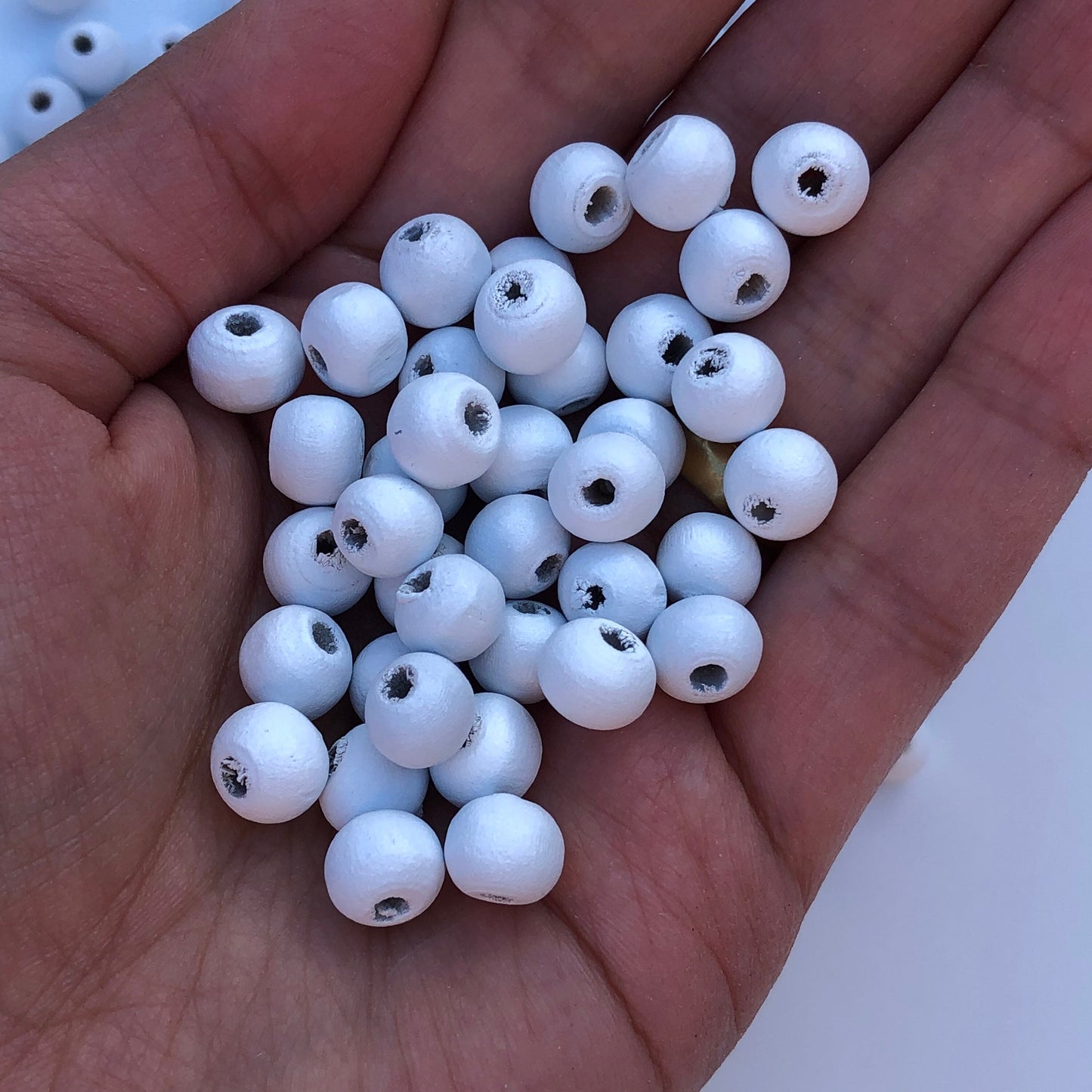 Matte White Wood Beads 8mm Round Wooden Craft Bead 150 Pieces