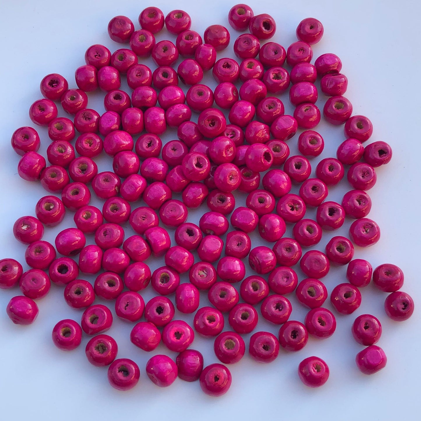 Hot Pink Wood Beads 7mm Round Jewellery Making Craft Spacer Bead 150 Pieces