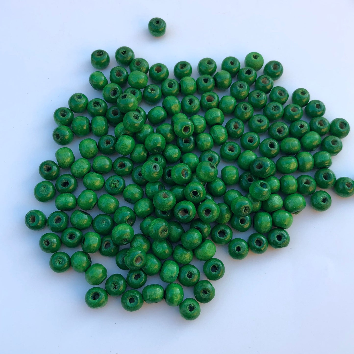 Green Wood Beads 7mm Round Jewellery Making Craft Spacer Bead 150 Pieces