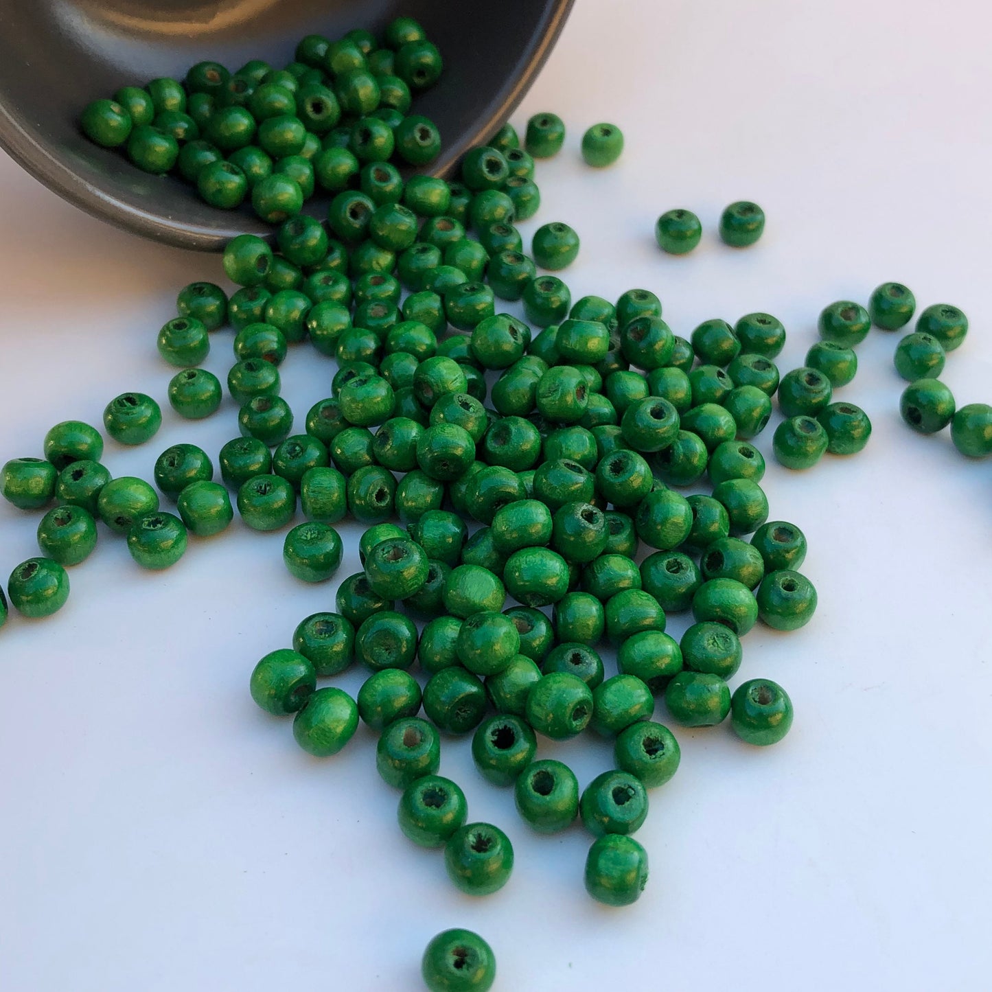 Green Wood Beads 7mm Round Jewellery Making Craft Spacer Bead 150 Pieces