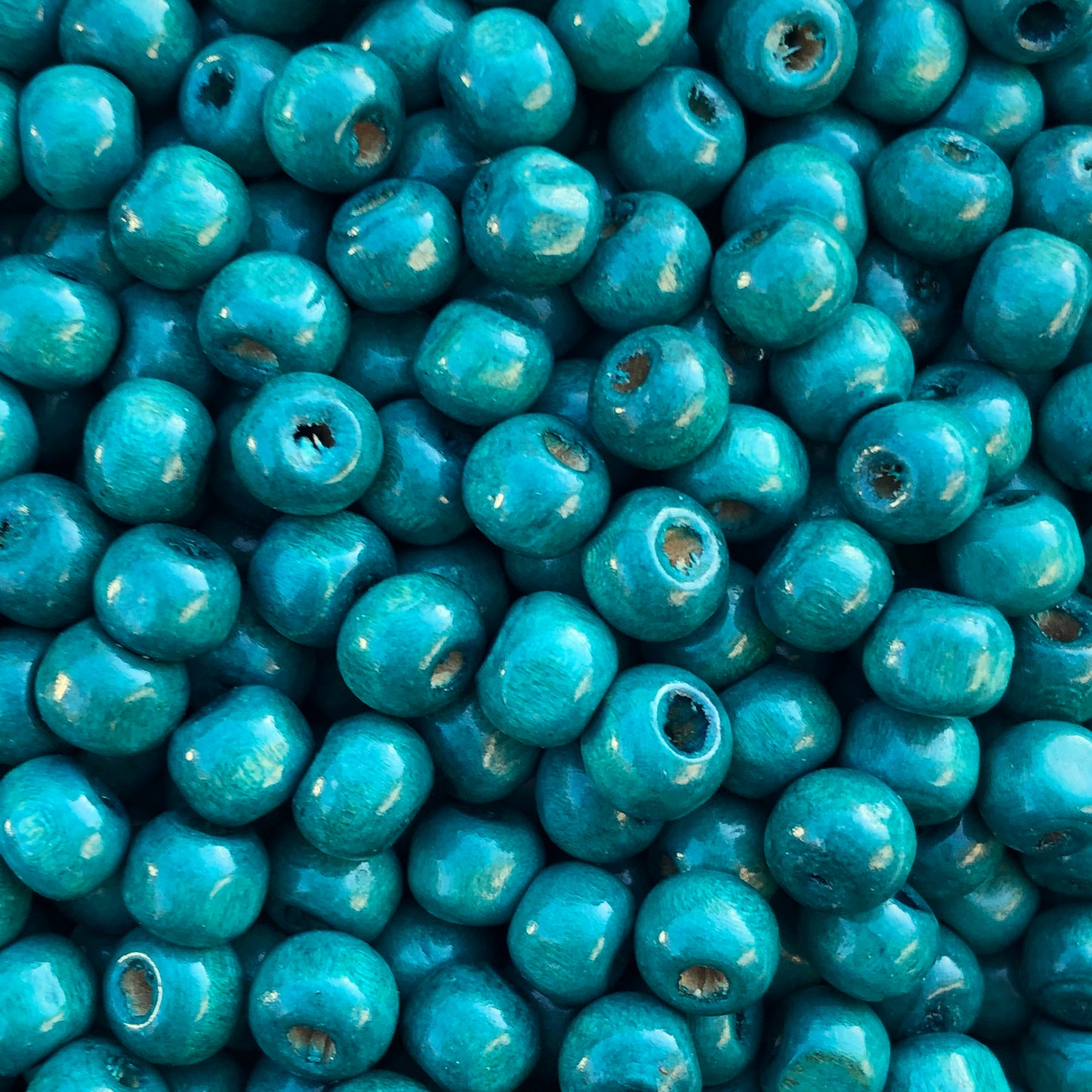 Turquoise Blue Wood Beads 7mm Round Wooden Craft Bead 150 Pieces