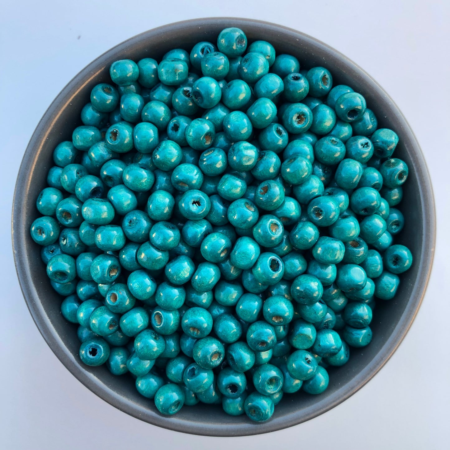 Turquoise Blue Wood Beads 7mm Round Wooden Craft Bead 150 Pieces