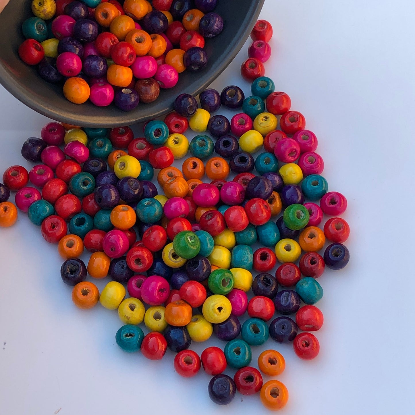 Mixed Multi Colour Wood Bead 8.5mm Round Craft Spacer Beads 150 Pieces