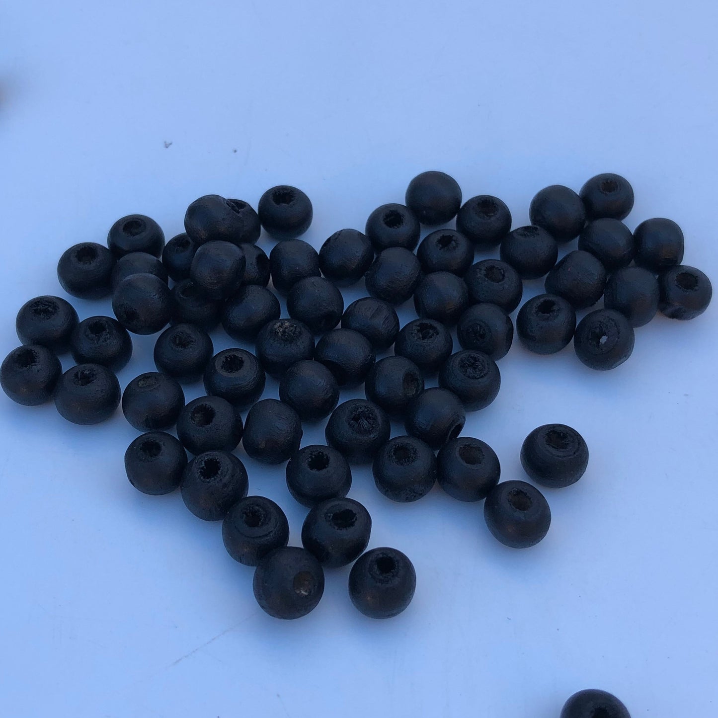 Matte Black Wood Beads 8.5mm Round Wooden Craft Bead 150 Pieces