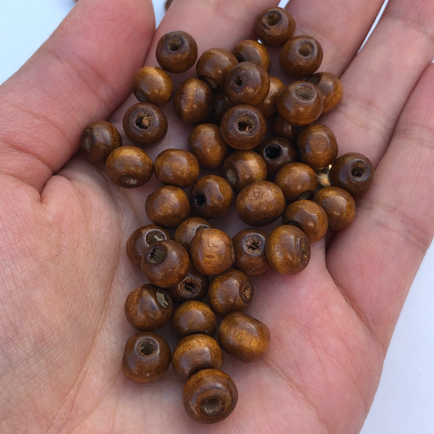 Honey Brown Wood Beads 8.5mm Round Wooden Craft Bead 150 Pieces