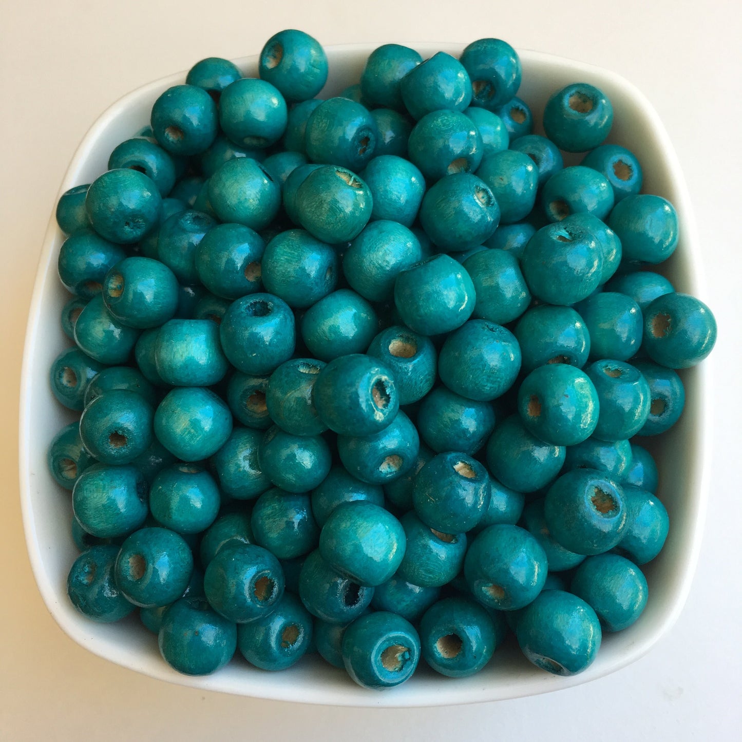 Turquoise Blue Wood Beads 10mm Round Wooden Craft Bead 100 Pieces