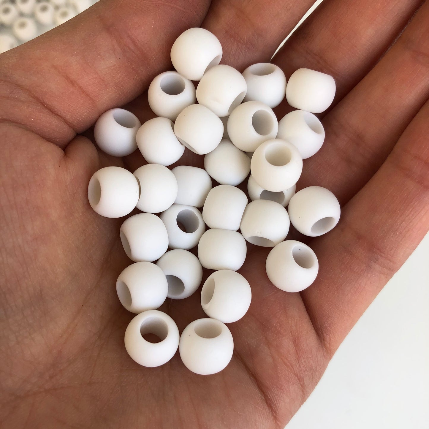 White Macrame Beads