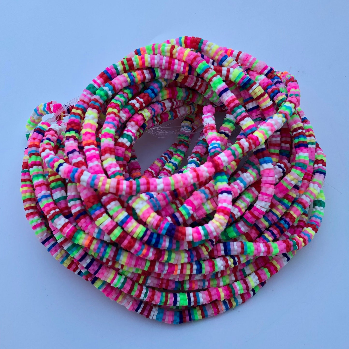 Mixed Flower Shape Polymer Clay Beads 6mm Rainbow Colour DIY Katsuki Craft Beads 38cm Strand