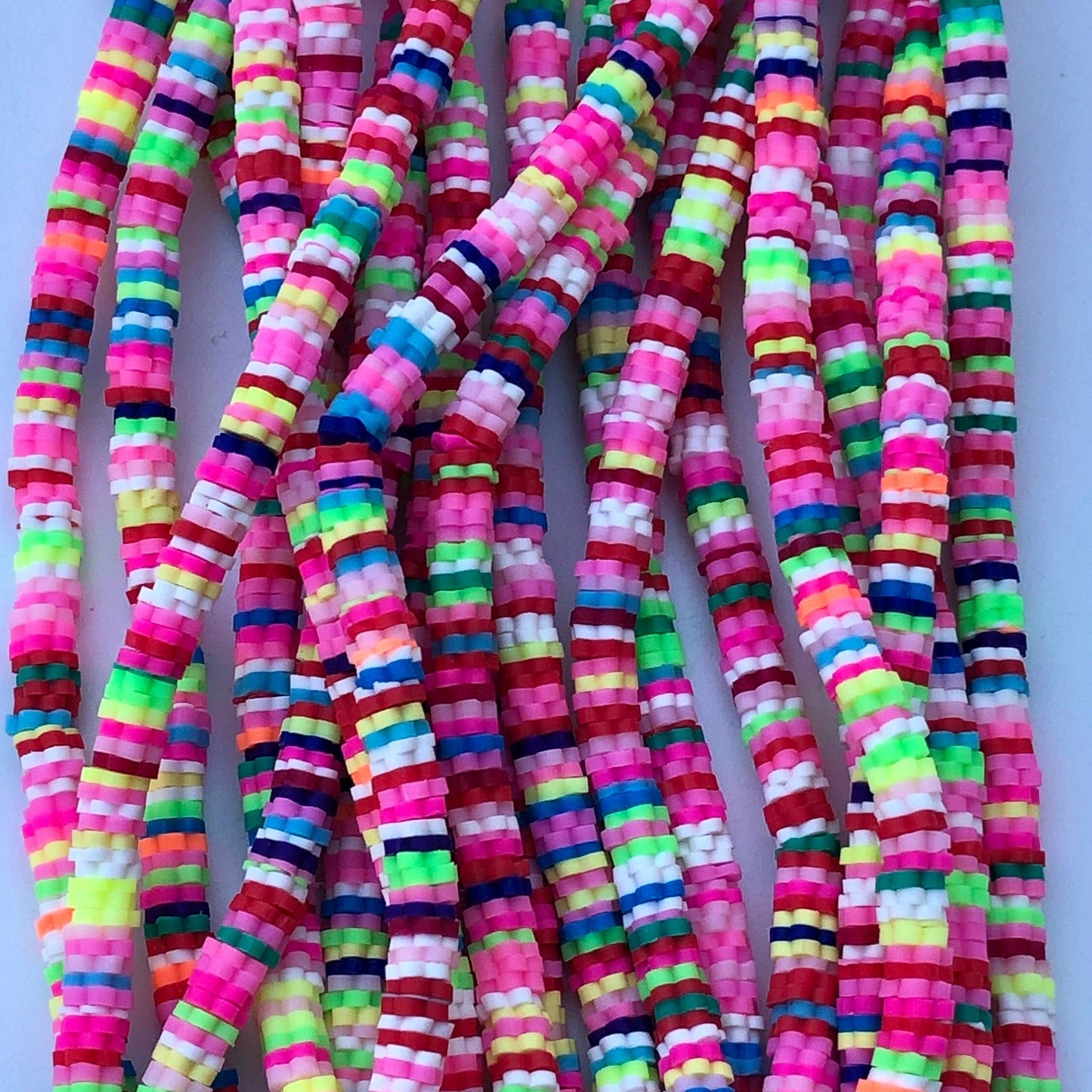 Mixed Flower Shape Polymer Clay Beads 6mm Rainbow Colour DIY Katsuki Craft Beads 38cm Strand