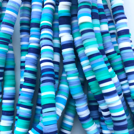 6MM Light Turquoise Polymer Clay Bead Strands -  Hong Kong