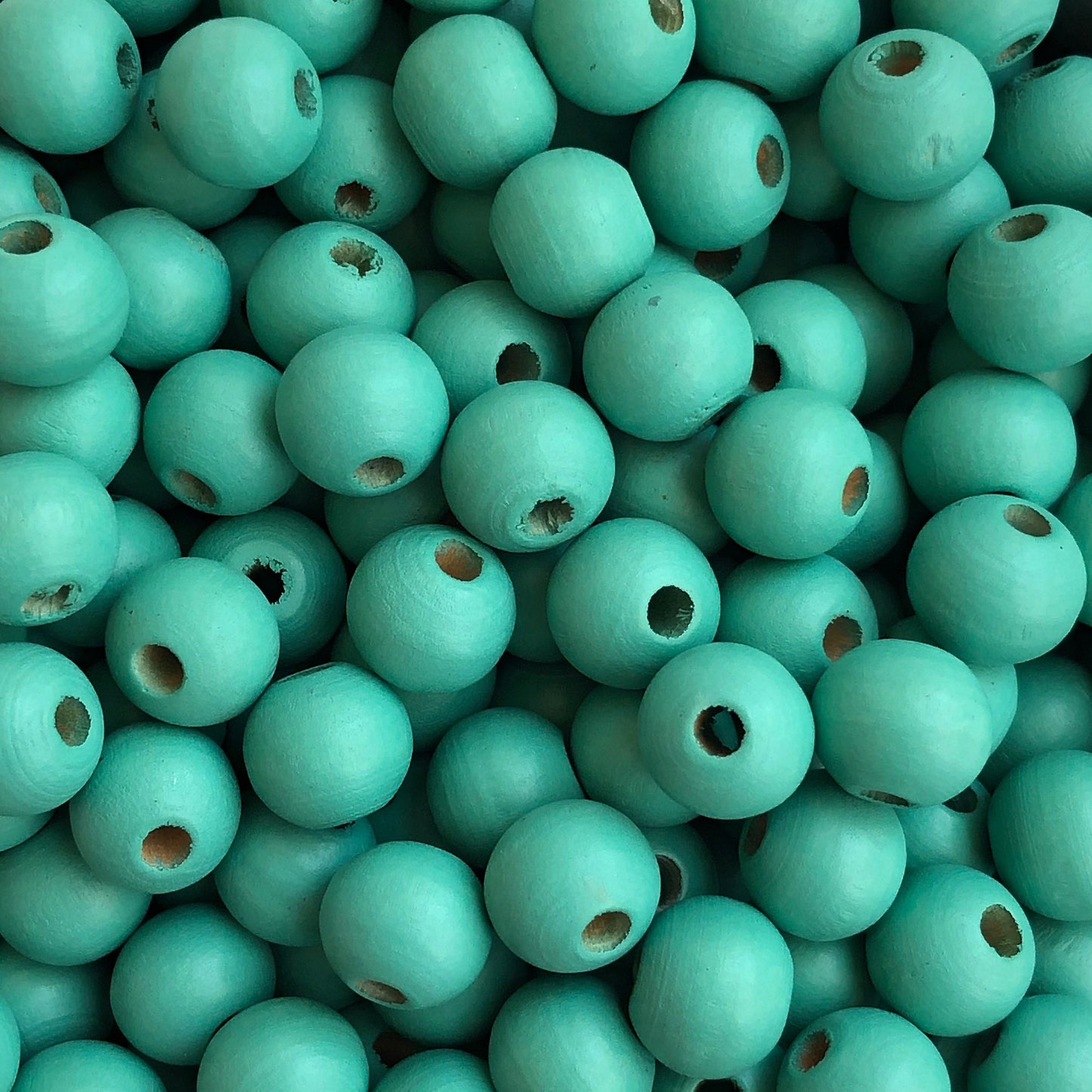 Mint Matte Green Wood Beads 10mm Wooden Jewellery Craft Bead 75 Pieces