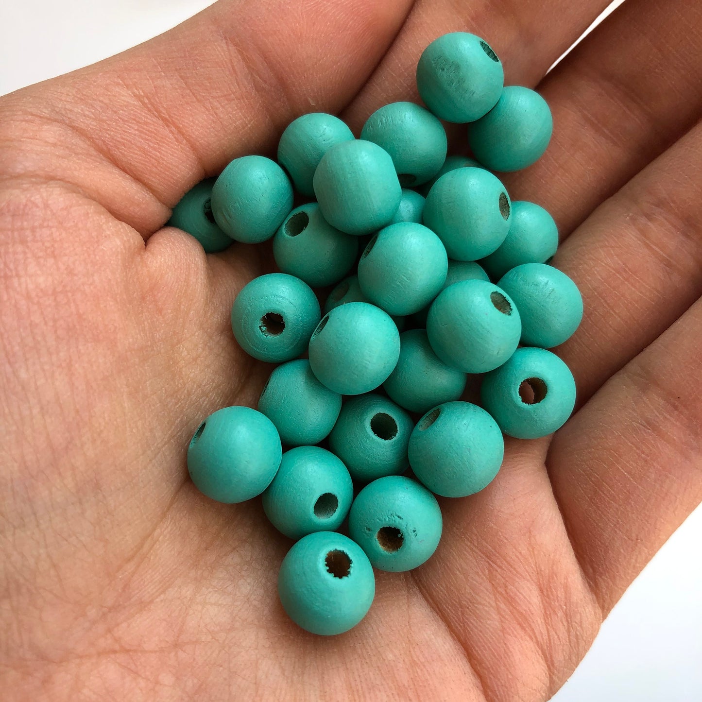 Mint Matte Green Wood Beads 10mm Wooden Jewellery Craft Bead 75 Pieces