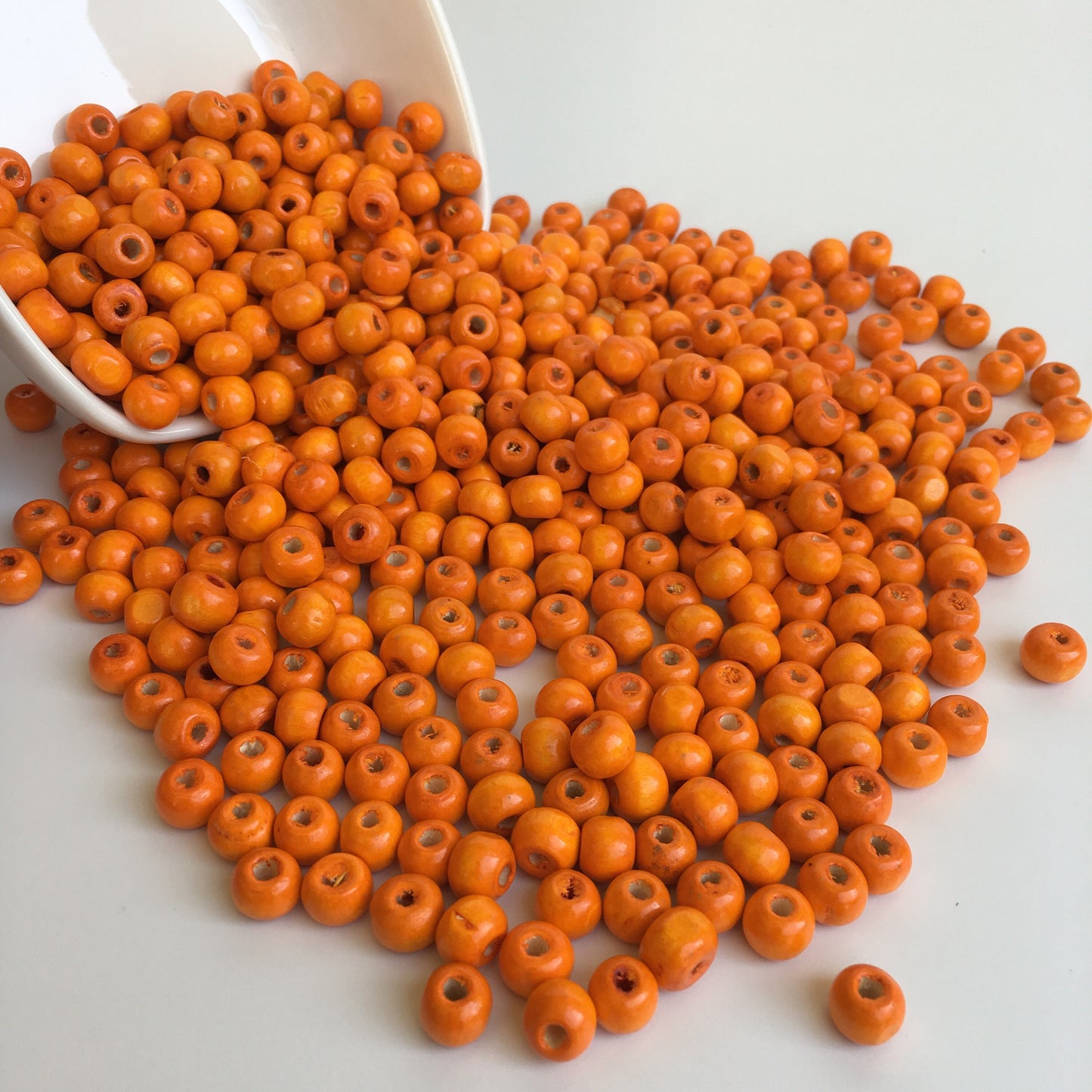 Orange Wood Bead 8.5mm Round Craft Beads 150 Pieces