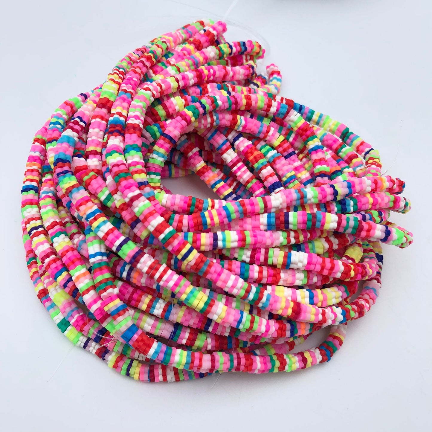 Mixed Flower Shape Polymer Clay Beads 5mm Rainbow Colour DIY Katsuki Craft Beads 38cm Strand