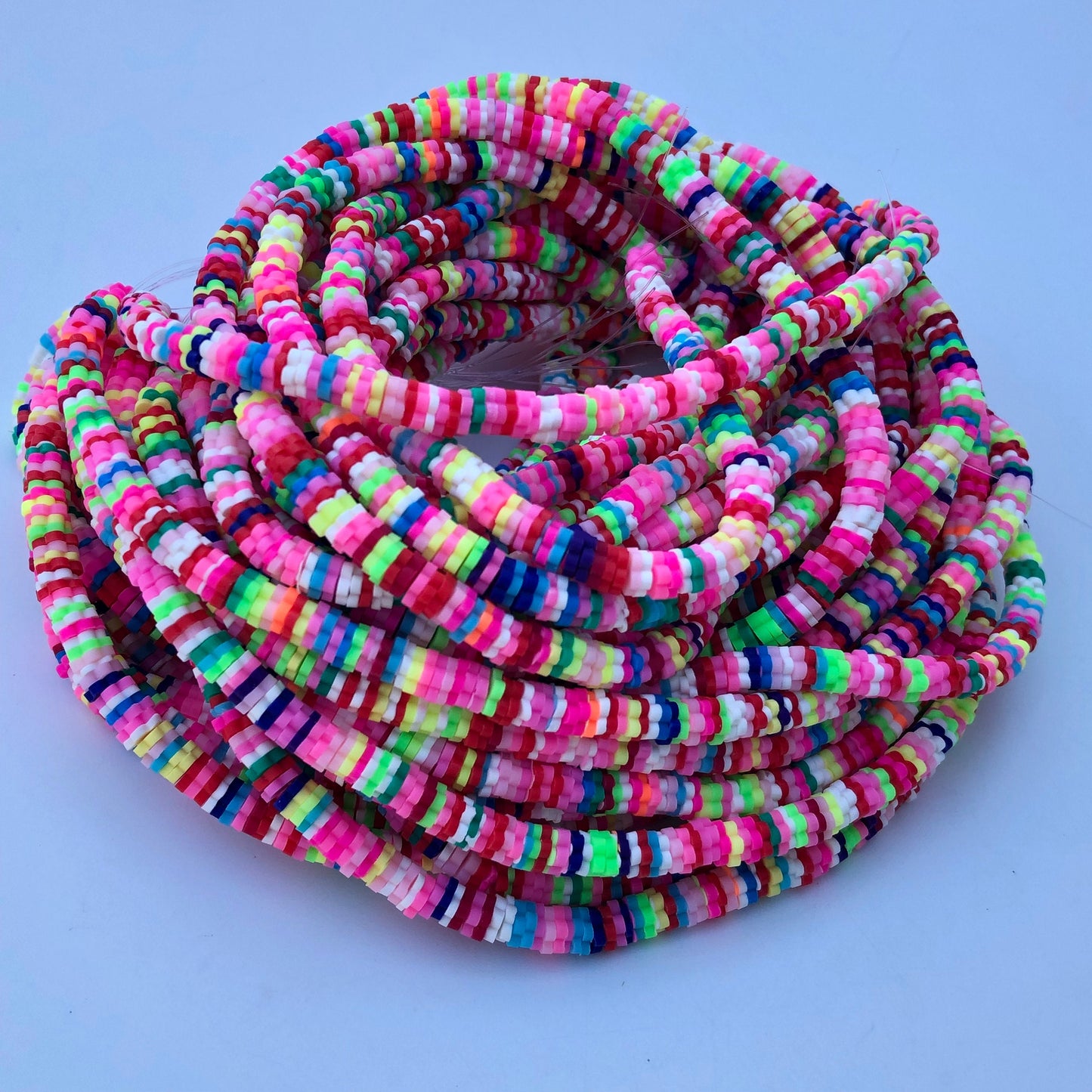 Mixed Flower Shape Polymer Clay Beads 6mm Rainbow Colour DIY Katsuki Craft Beads 38cm Strand