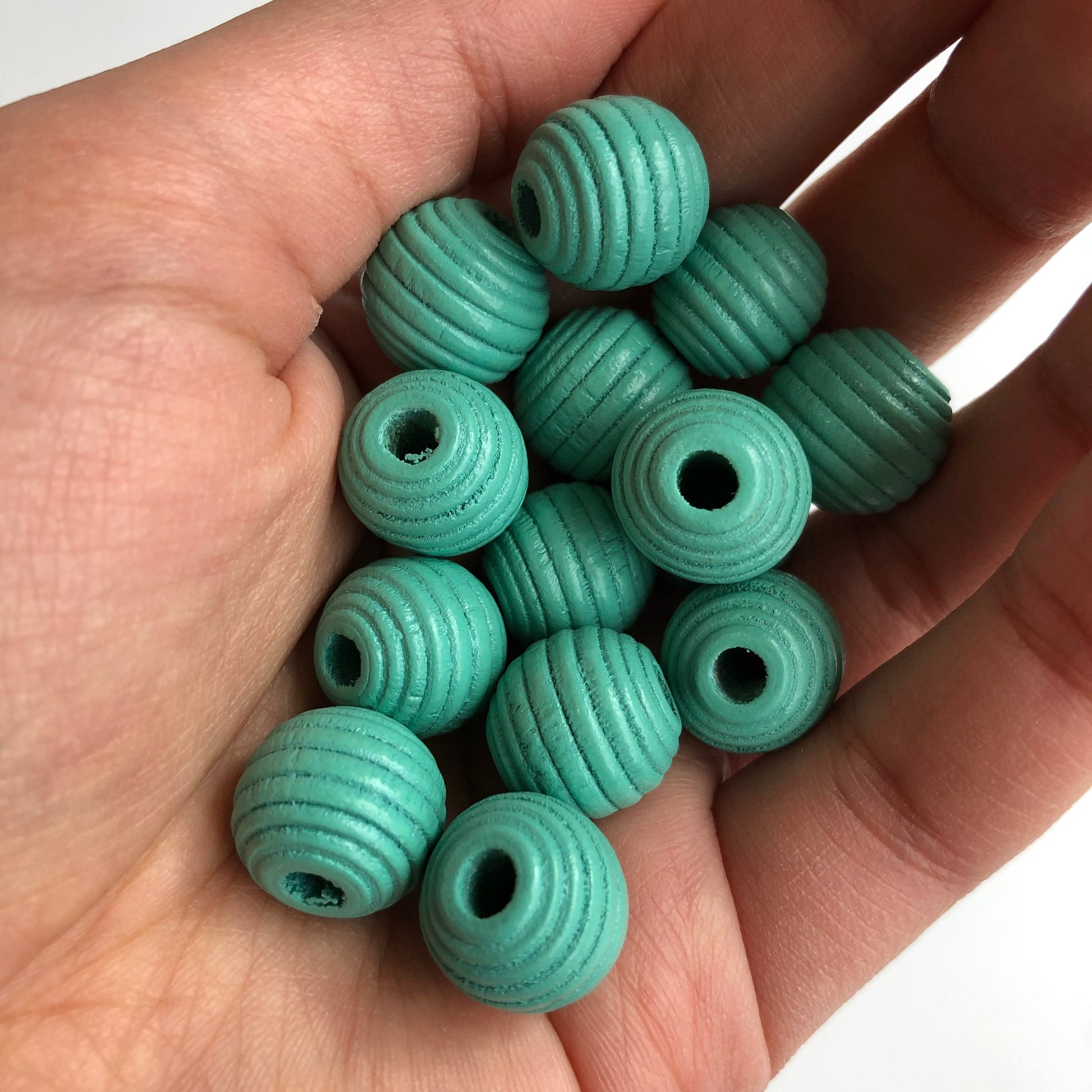 Green Wooden Beads 