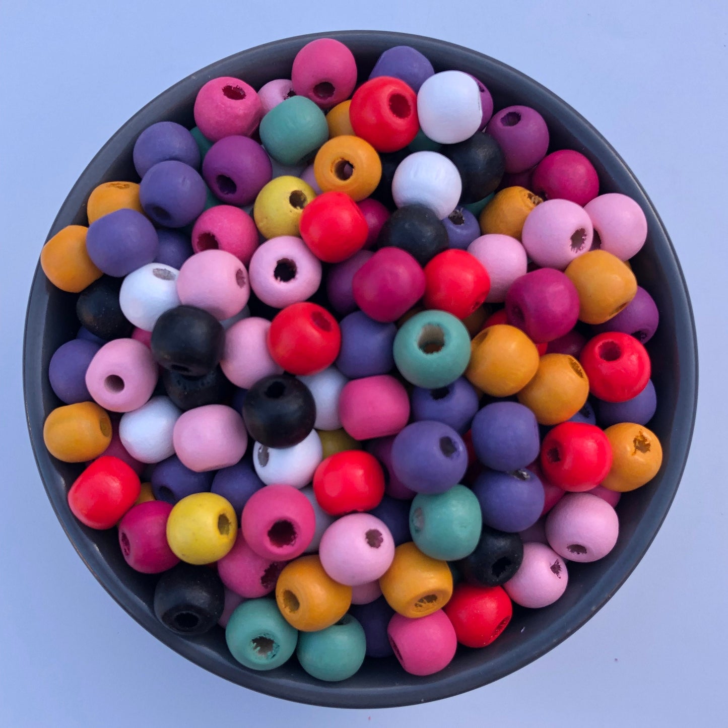 75X Pieces Round Wood Beads 10x9mm Mixed Assortment of Colour