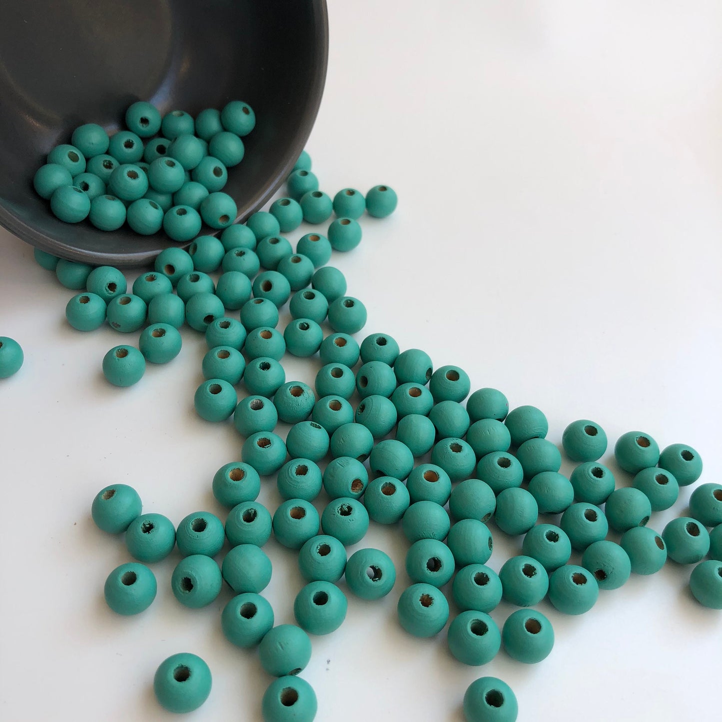 Mint Matte Green Wood Beads 10mm Wooden Jewellery Craft Bead 75 Pieces