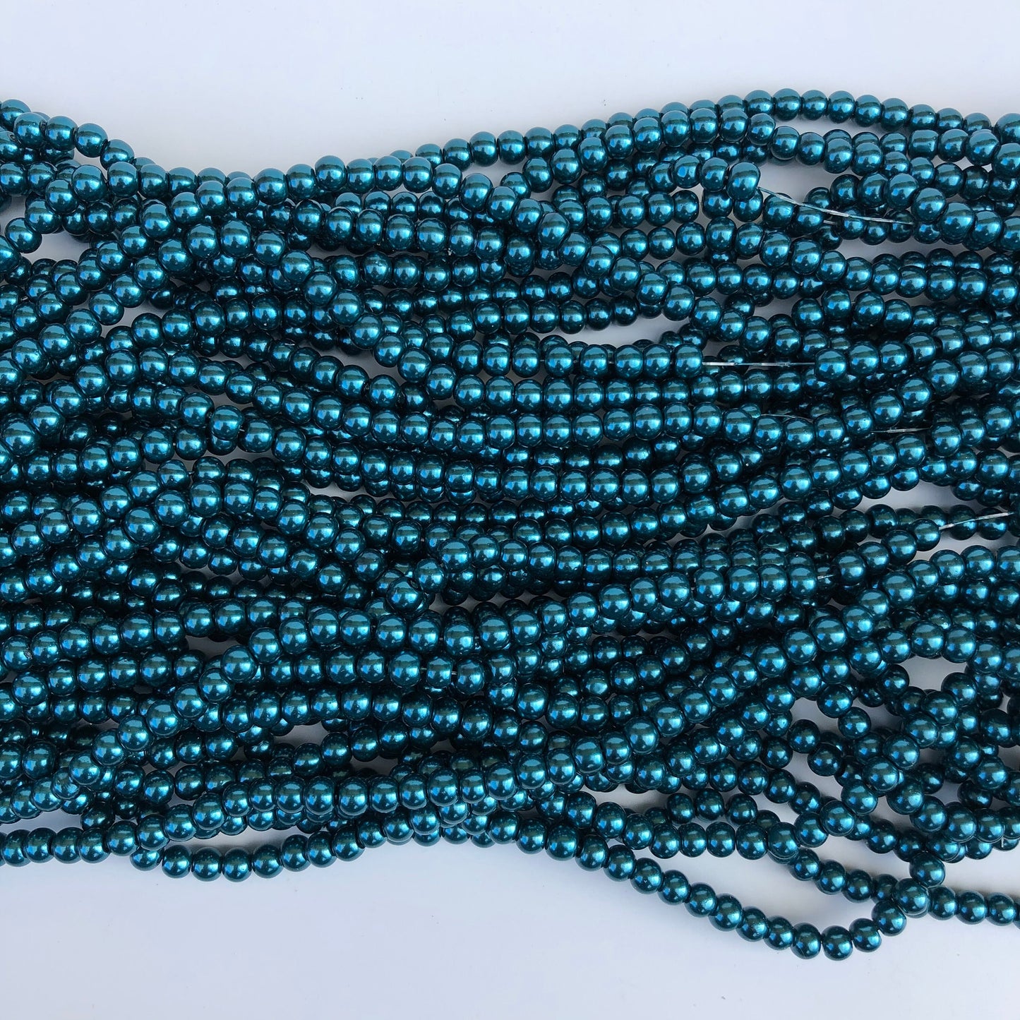 Round Glass Beads, 5mm smooth Teal Green Pearl Bead Strand Jewellery Making Spacers 170X Pieces