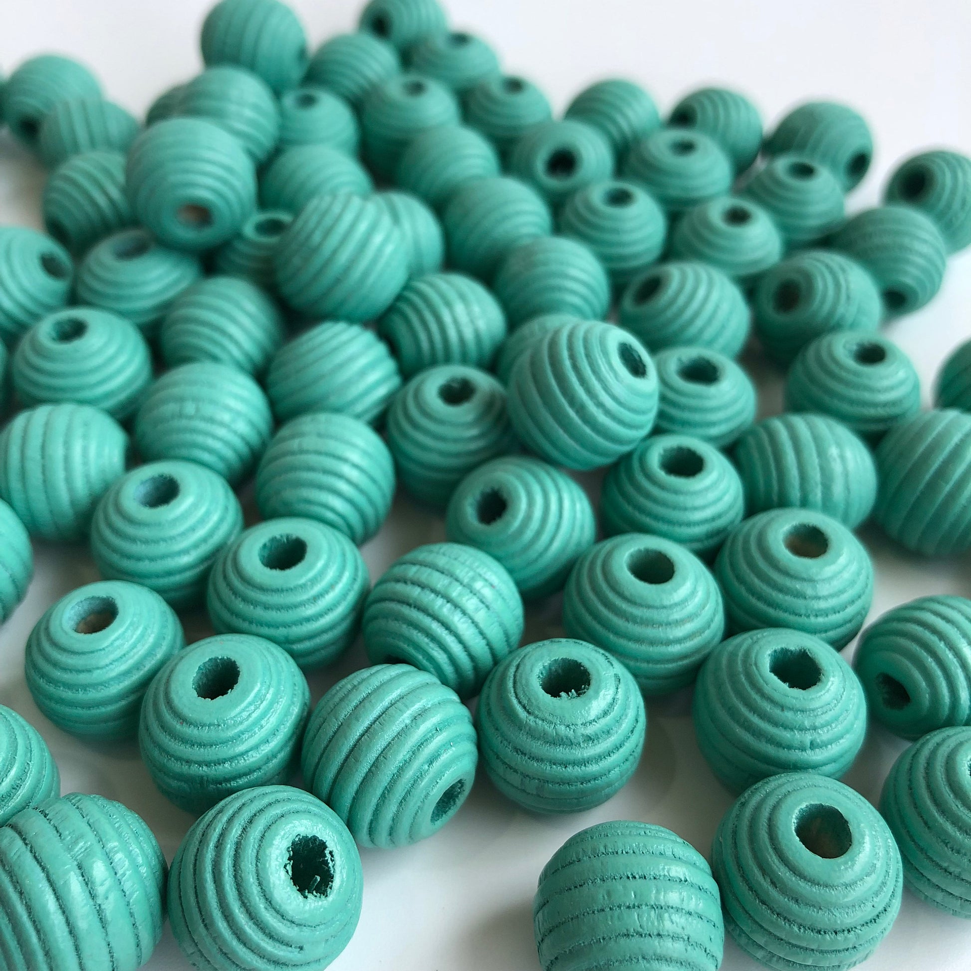 Green Wooden Beads 