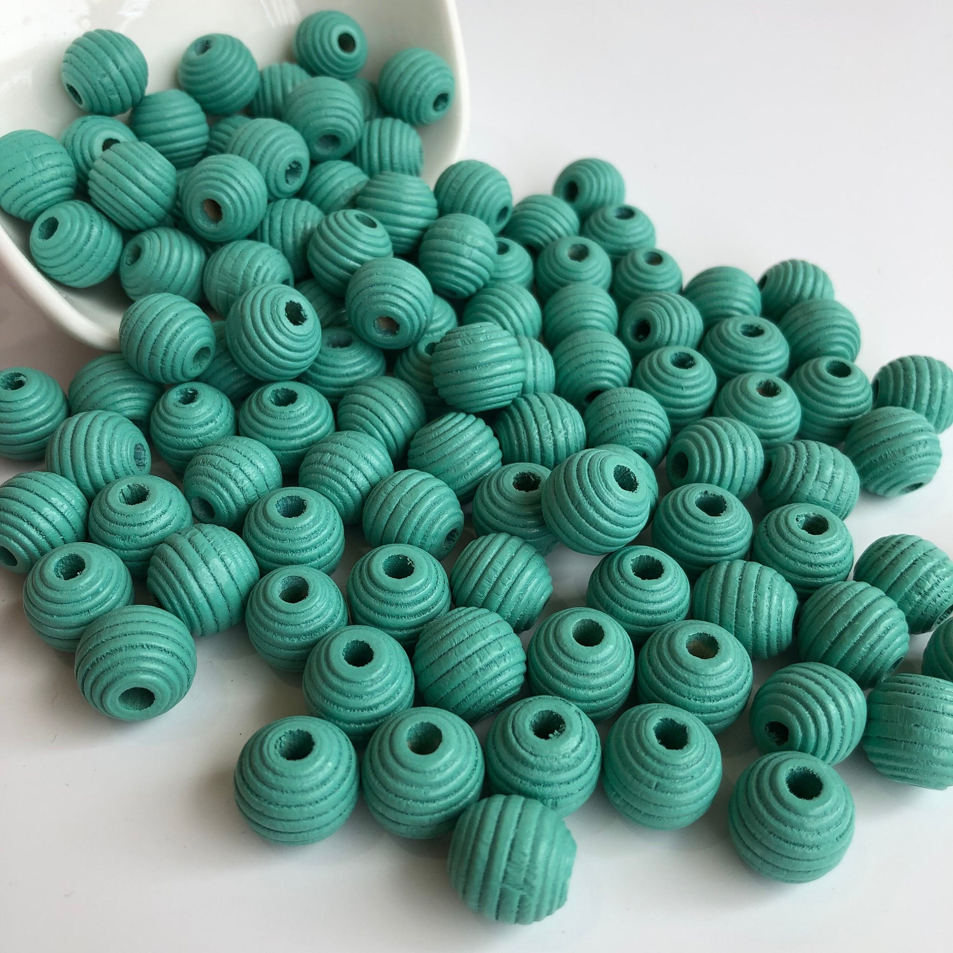 Green Wooden Beads 