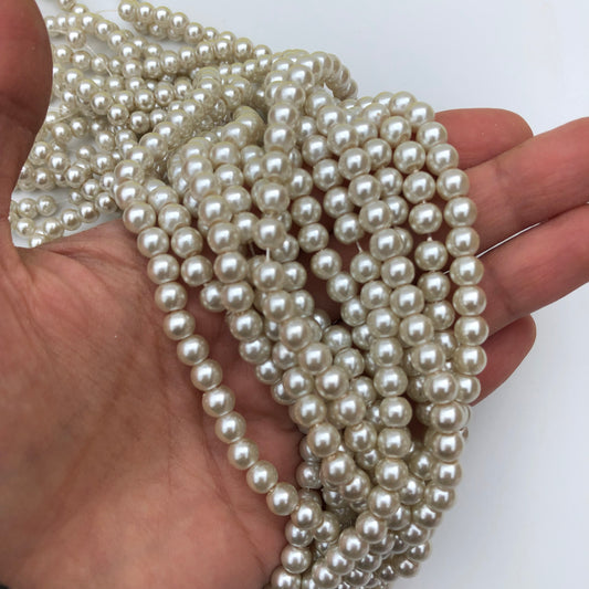140X Pieces Round Glass Pearl Beads 