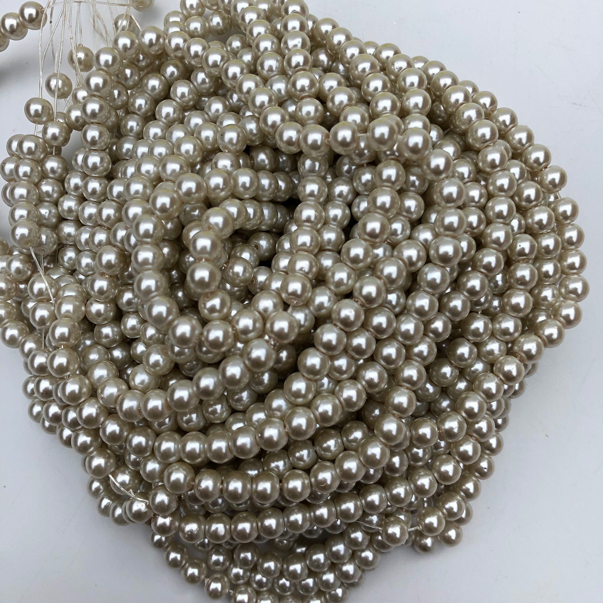 140X Pieces Round Glass Pearl Beads 