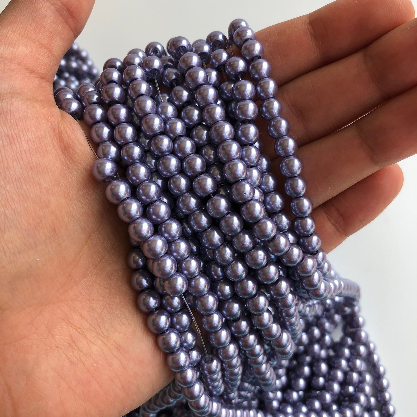 Violet Glass Pearl Beads 6mm Round Icy Blue DIY Necklace Bracelet Jewellery Making Strand Bead 140 Pieces