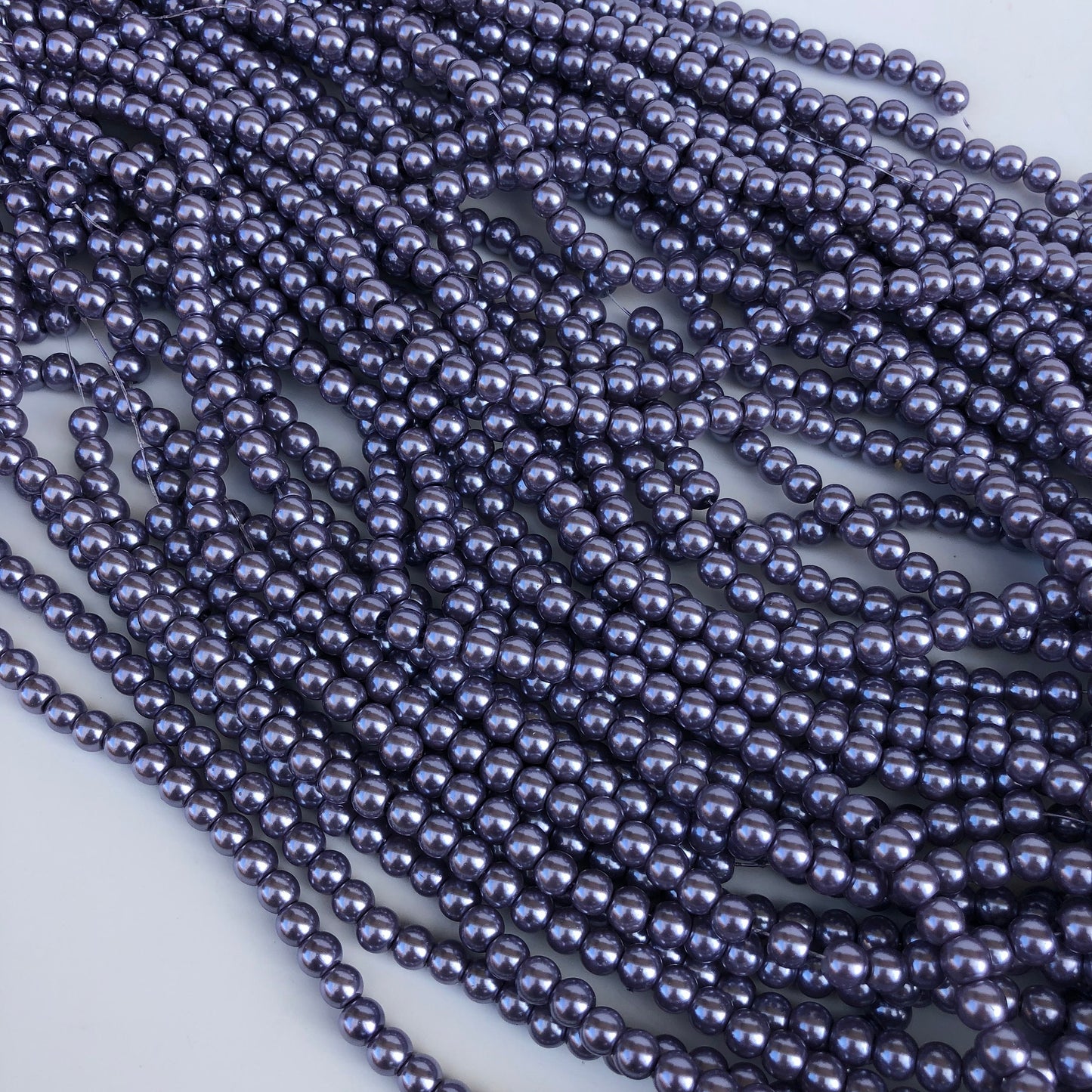 Violet Glass Pearl Beads 6mm Round Icy Blue DIY Necklace Bracelet Jewellery Making Strand Bead 140 Pieces