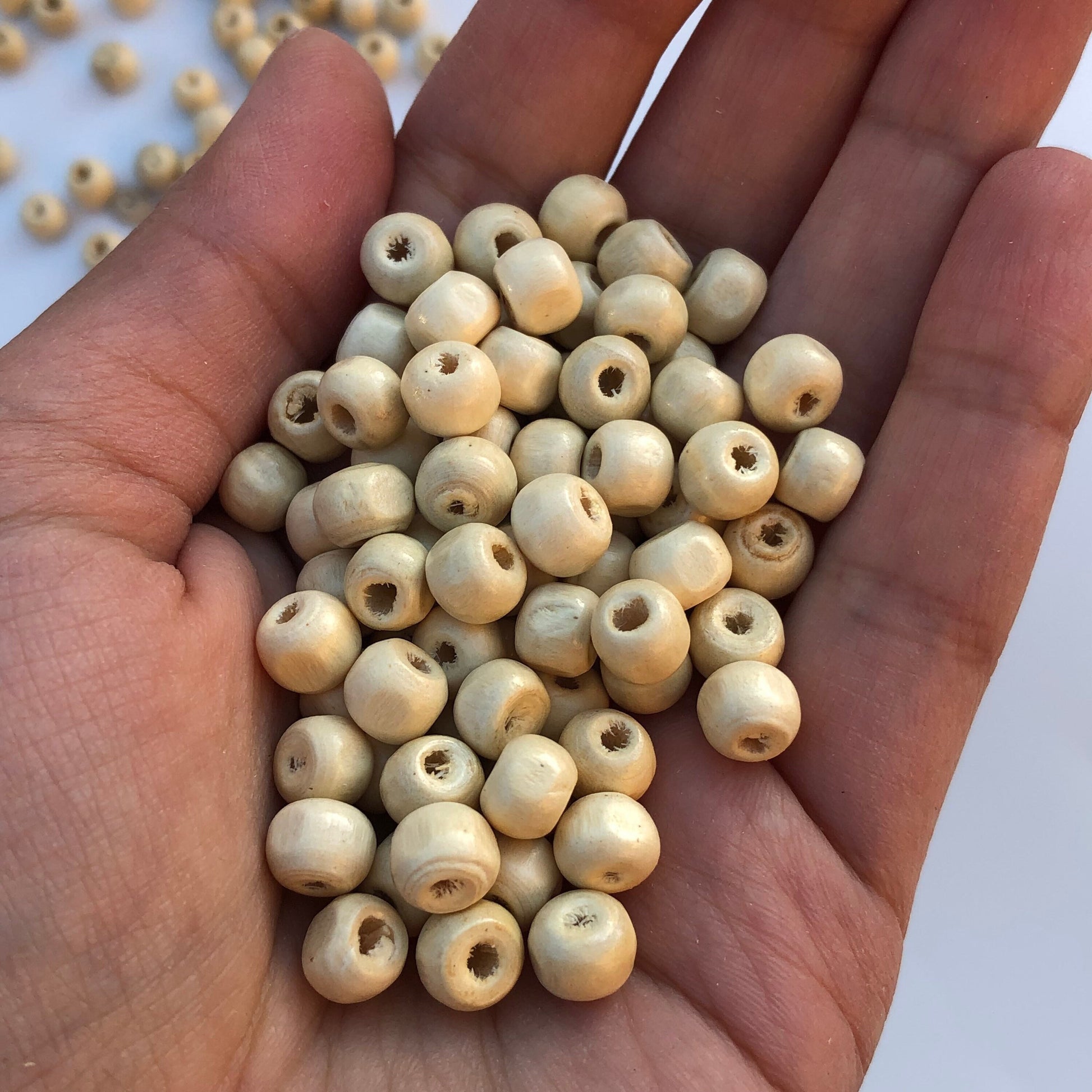 Beige Wood Beads