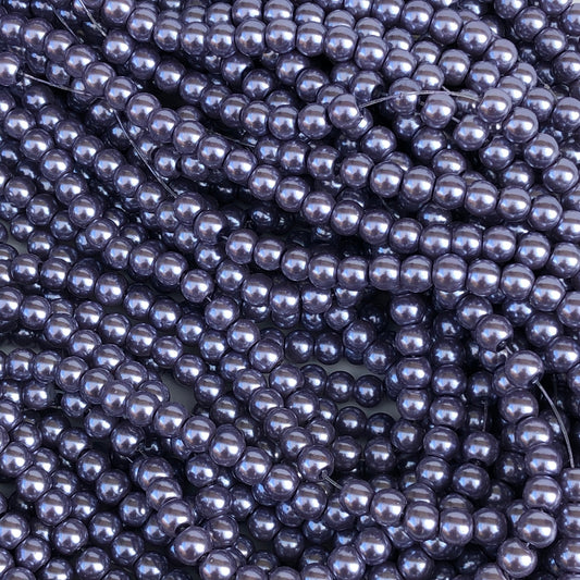 Violet Glass Pearl Beads 6mm Round Icy Blue DIY Necklace Bracelet Jewellery Making Strand Bead 140 Pieces