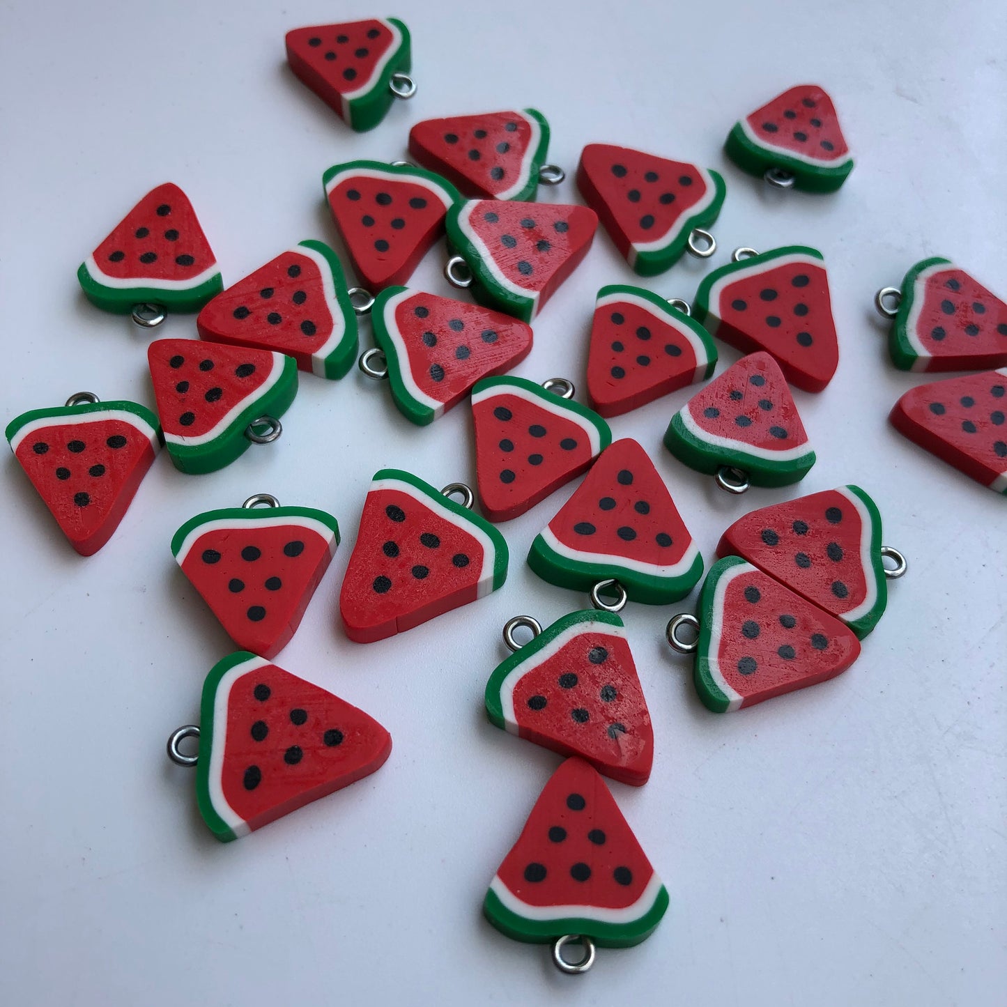 Red Watermelon Charm Pendant 16x14mm Melon Slice Finding Charm Trinket 10 Pieces