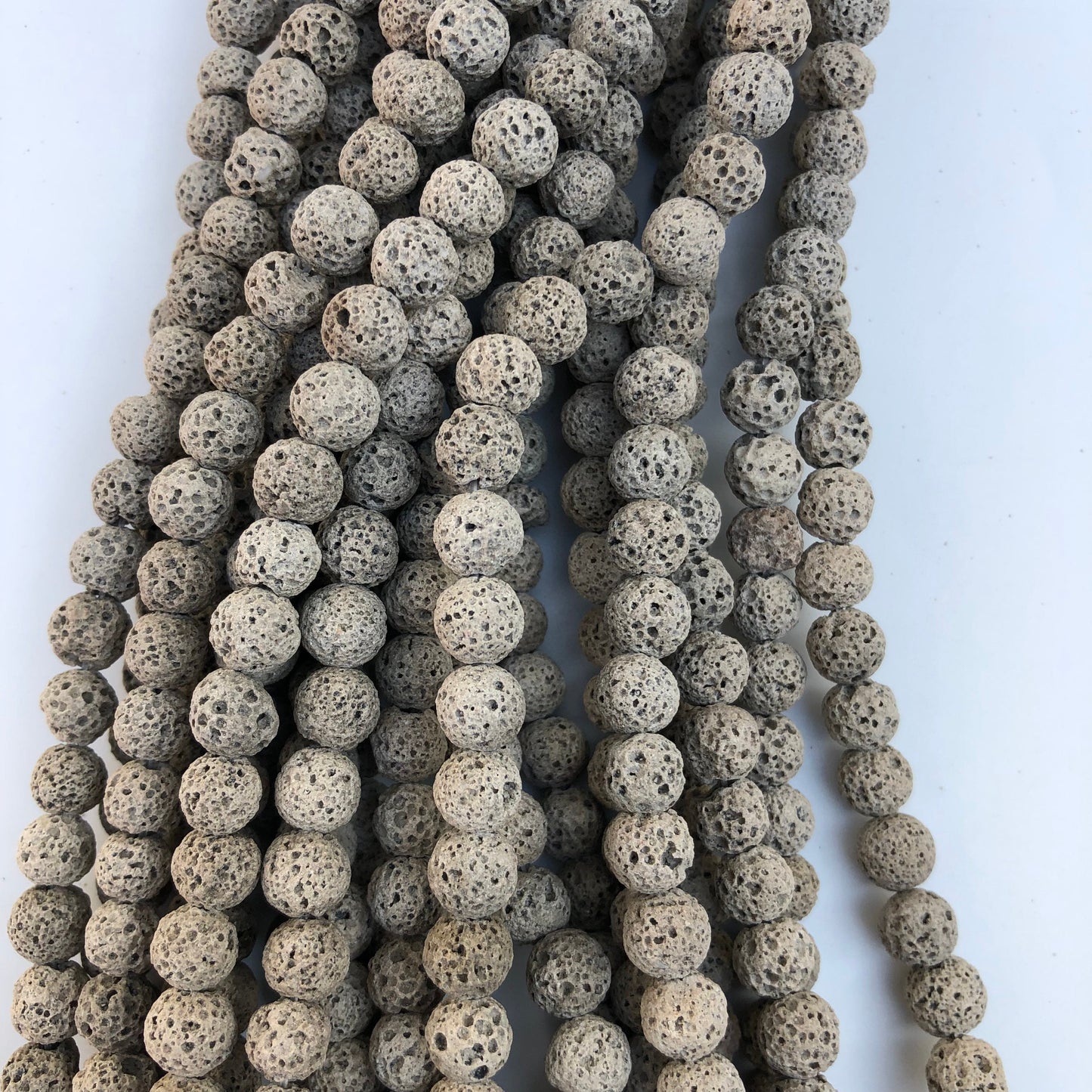 50pcs Natural Grey Volcanic Lava Bead 40cm Strand 8-8.5mm Round Matte Mineral Rock Beads