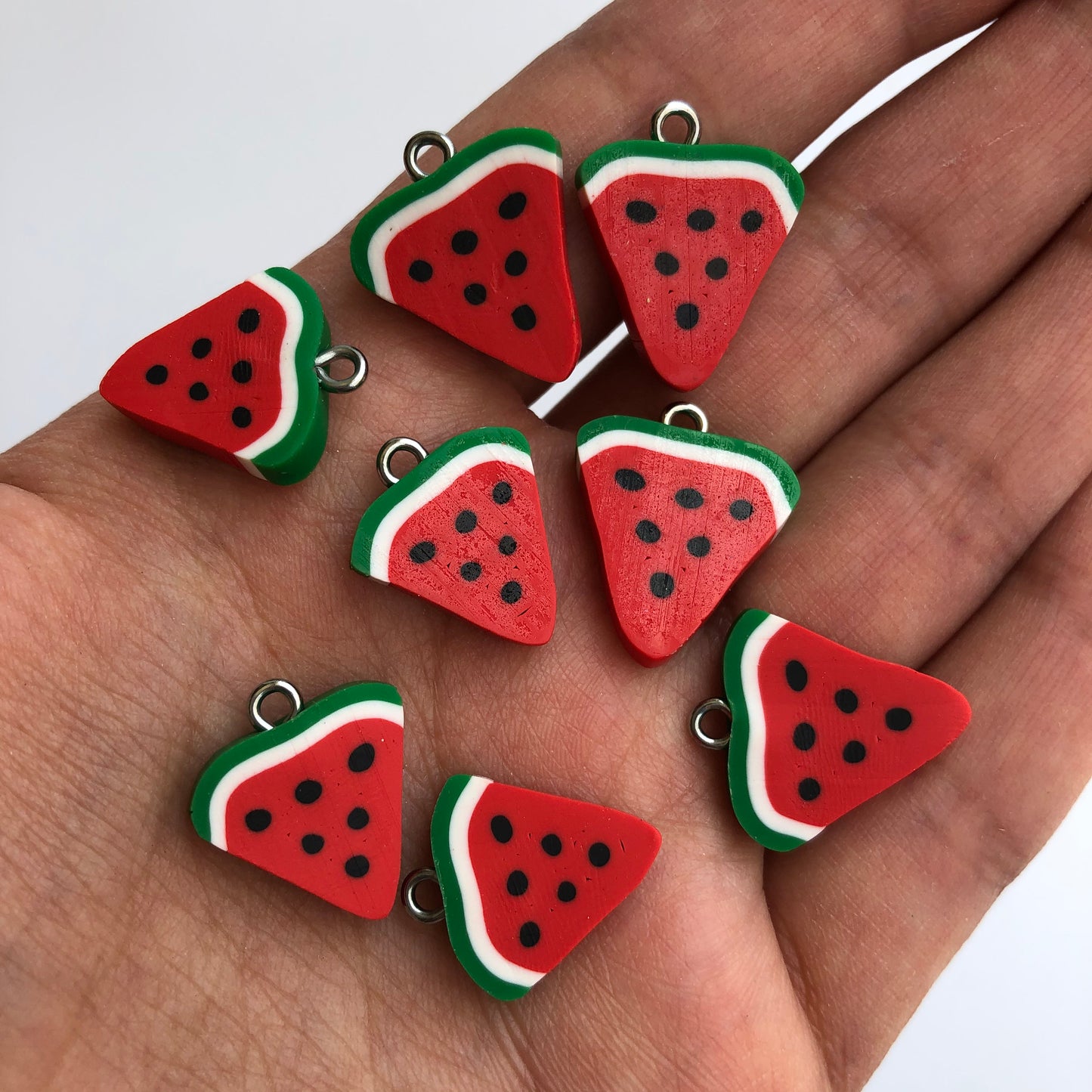 Red Watermelon Charm Pendant 16x14mm Melon Slice Finding Charm Trinket 10 Pieces