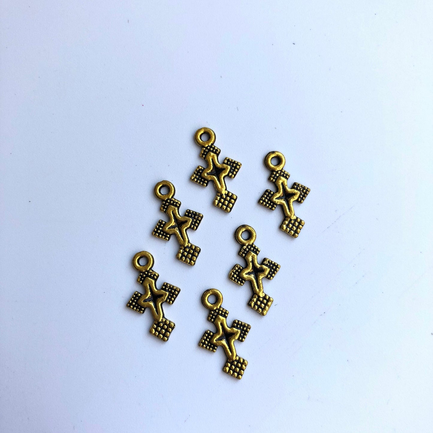 Antique Gold Cross Charm 