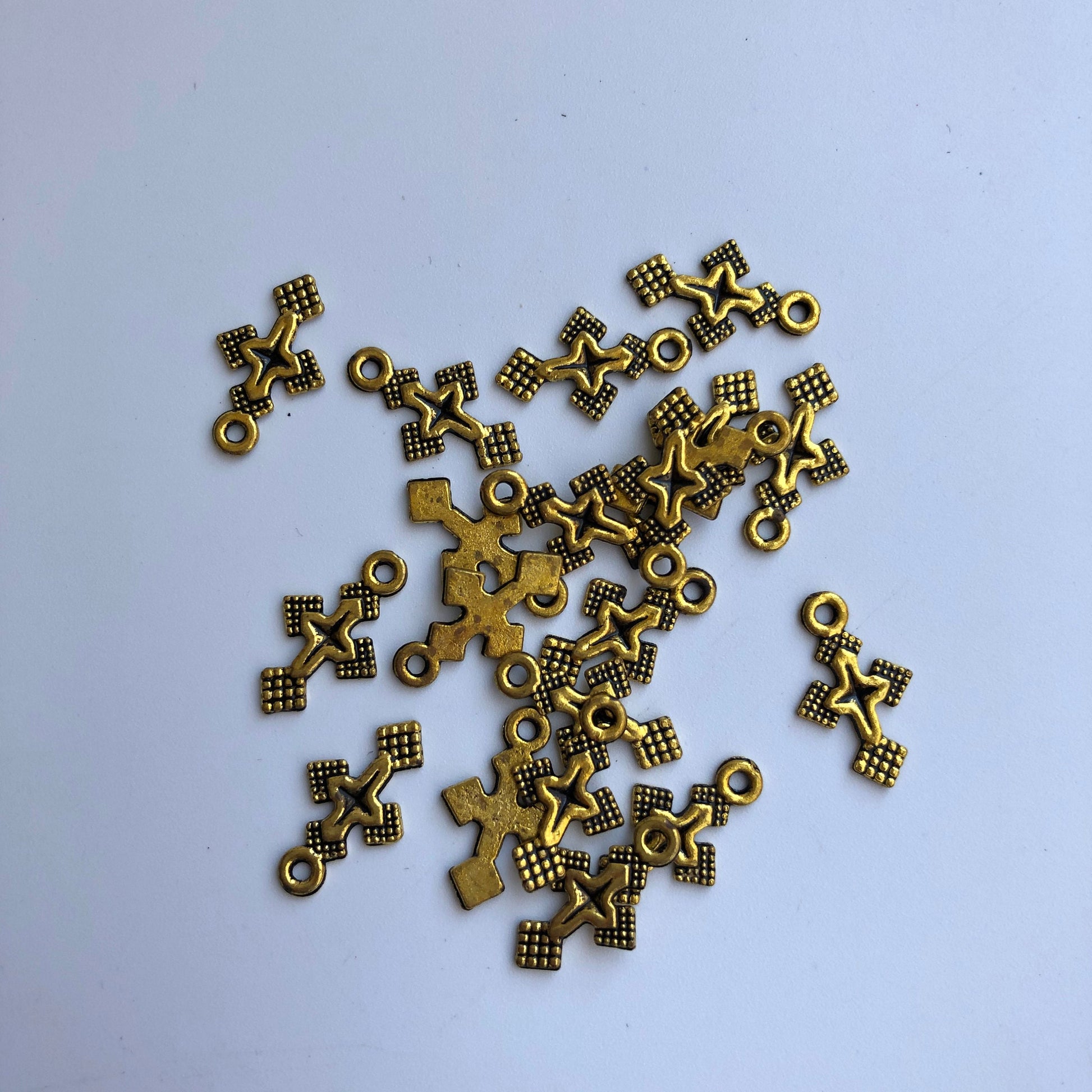 Antique Gold Cross Charm 